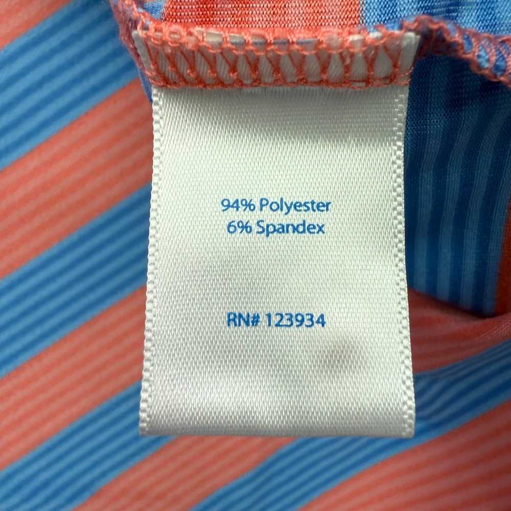 Southern Tide Polo Shirt Mens Medium Striped Tide To Trail Performance Golf - Picture 6 of 11